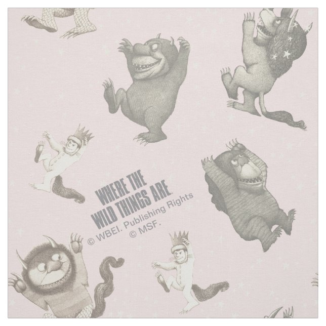 Where the Wild Things Are Pink Star Pattern Fabric (Swatch)