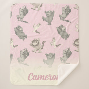 Where the Wild Things Are Pink Star Pattern Sherpa Blanket