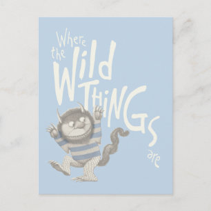 Where the Wild Things Are Quote - Blue Postcard