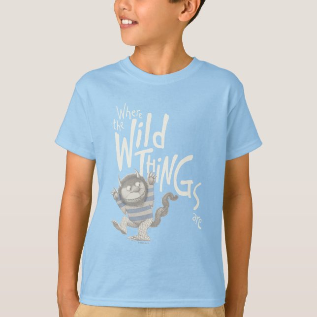 Where the Wild Things Are Quote - Blue T-Shirt (Front)