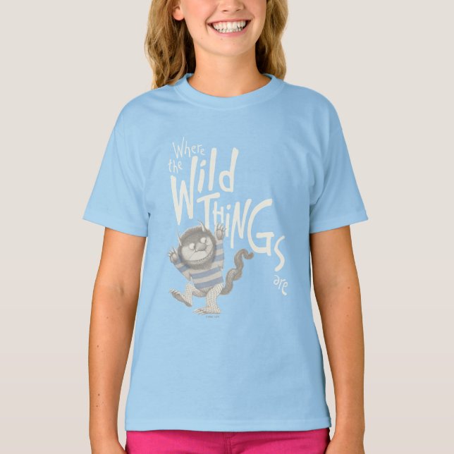 Where the Wild Things Are Quote - Blue T-Shirt (Front)