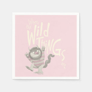 Where the Wild Things Are Quote - Pink Napkin