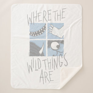 Where The Wild Things Are Square Graphic Sherpa Blanket