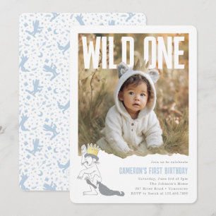 Where the Wild Things Are Wild One Photo Birthday Invitation