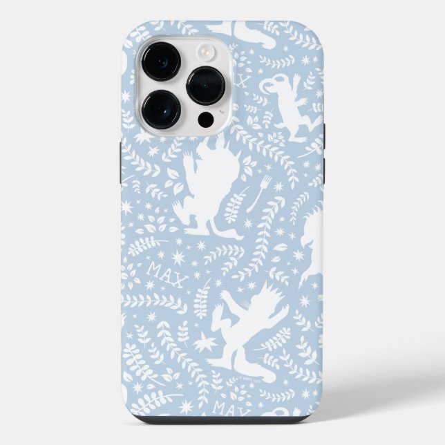 Where the Wild Things Blue Floral Pattern iPhone Case (Back)