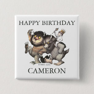 Where The Wild Things Happy Birthday 15 Cm Square Badge