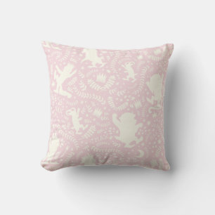 Where the Wild Things Pink Floral Pattern Cushion