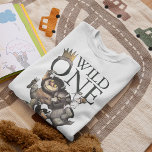 Where The Wild Things | Wild One 1st Birthday Baby T-Shirt<br><div class="desc">Celebrate your little one's first milestone with our adorable Where The Wild Things Are Wild One 1st Birthday Baby T-Shirt. Inspired by Maurice Sendak's timeless classic, this charming t-shirt features playful illustrations of Max and the Wild Things, perfect for capturing the magic of a child's first birthday. Designed for comfort...</div>