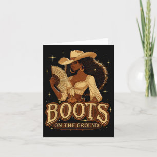 Where Them Fans At Boots On Da Ground Black Cowgir Card