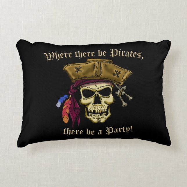 Where There Be Pirates Decorative Cushion (Front)