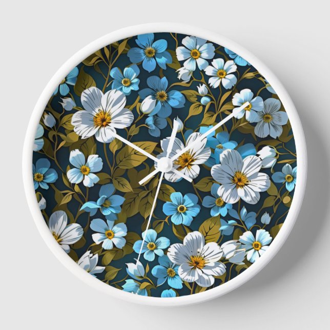 Where Time and Tranquillity Unite: Myosotis Floral Clock (Front)