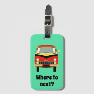 Where To Next? Road Trip Retro Camper Van Luggage Tag
