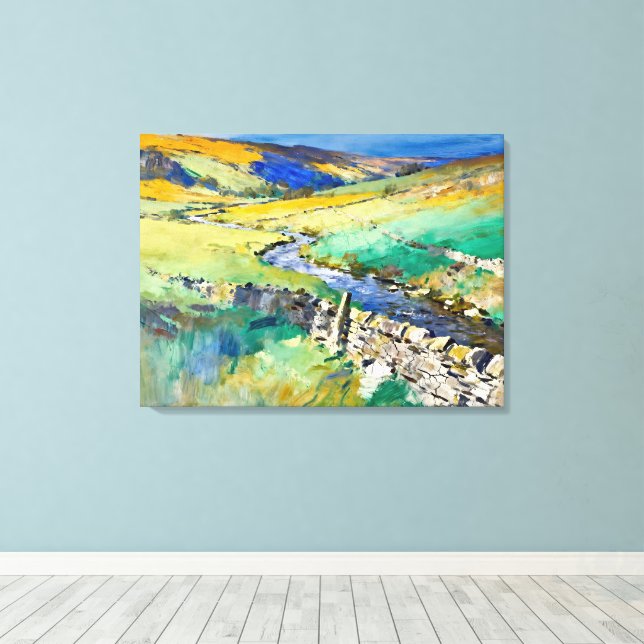 "Where Water Sings" – A Yorkshire Landscape     Canvas Print (Insitu(Wood Floor))