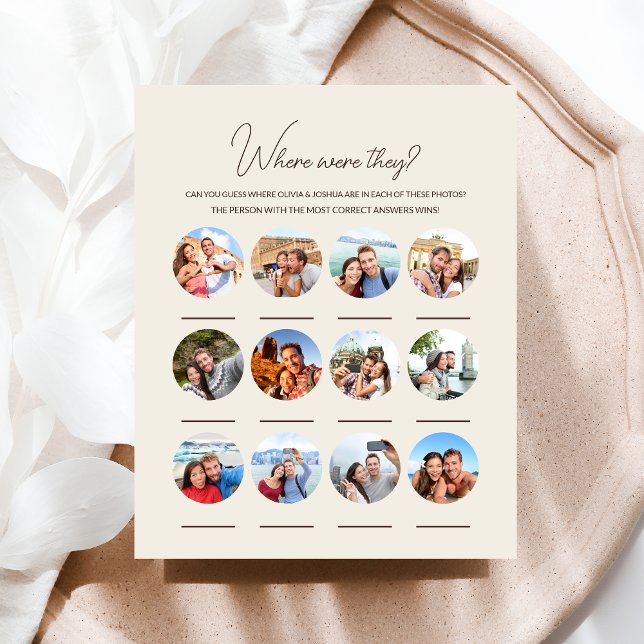 Where Were They 12 Photo Wedding Engagement Game (Creator Uploaded)