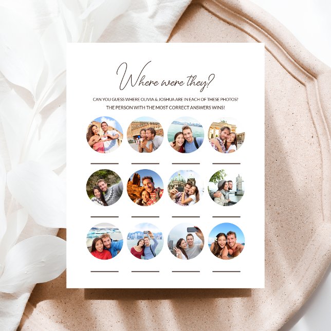 Where Were They 12 Photo Wedding Engagement Game (Creator Uploaded)