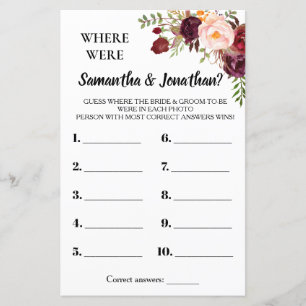 Where were they bridal shower english spanish game