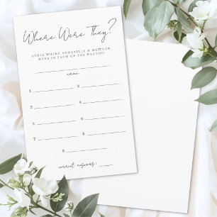 Where Were They Bridal Shower Game Answers
