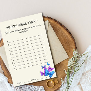 Where were they Bridal Shower Game Butterfly Flyer