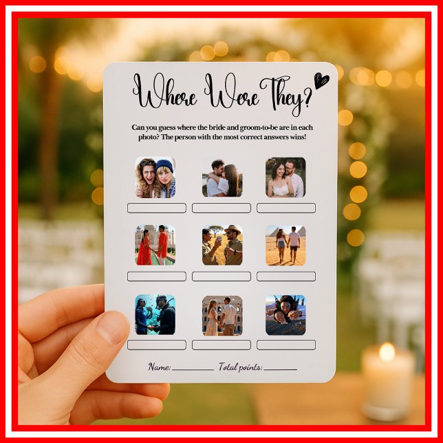Where Were They Bridal Shower Game Elegant Wedding Invitation (Creator Uploaded)