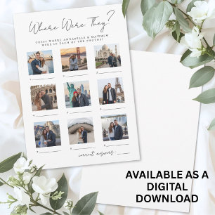Where Were They Bridal Shower Party Game Invitation