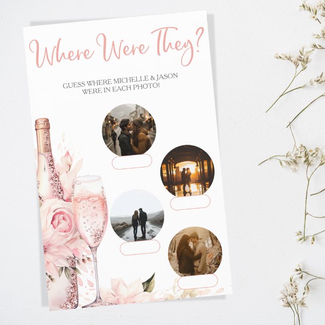 Where Were They Bridal Shower Party Game Pink (Creator Uploaded)