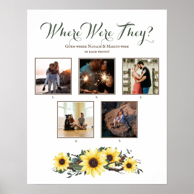 Where Were They Game Rustic Sunflower  Poster (Front)