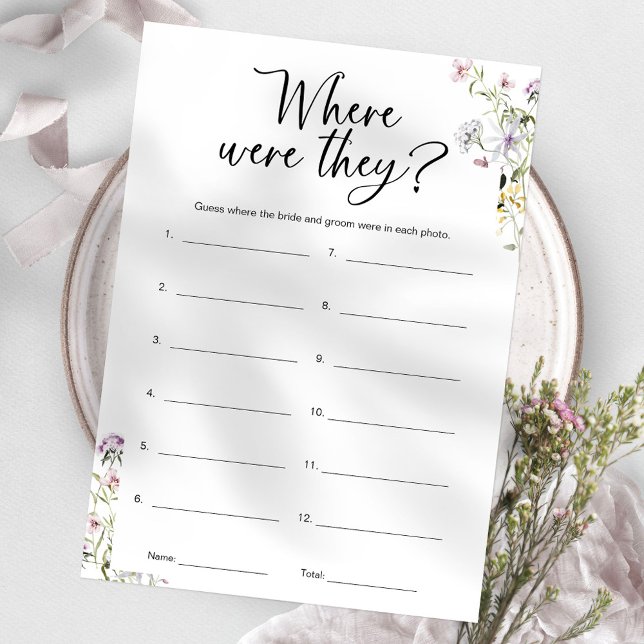 Where Were They Minimalist Bridal Shower Game Invitation (Creator Uploaded)