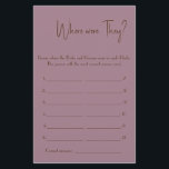 Where were They? Shower Game Card Flyer<br><div class="desc">Make it your own by adding your text. To access advanced editing tools,  please go to "Personalise",  scroll down and press the "click to customise further" link. For more matching designs click the link "Other products from this collection”</div>