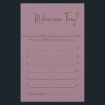 Where were They? Shower Game Card Flyer<br><div class="desc">Make it your own by adding your text. To access advanced editing tools,  please go to "Personalise",  scroll down and press the "click to customise further" link. For more matching designs click the link "Other products from this collection”</div>