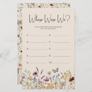 Where Were We Bridal Game