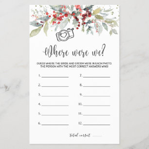 Where Were We Bridal Game Winter Berries Foliage Flyer