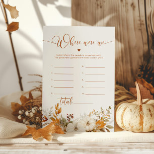 Where were we fall bridal shower game