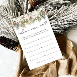 Where Were We Greenery Elegant Bridal Shower Game