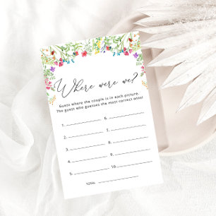 Where Were We Wildflower Bridal Shower Game