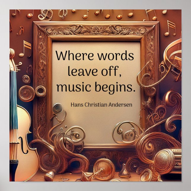 Where  words leave off - music quote poster (Front)