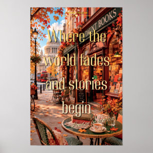 Where World Fades London Daunt Books Autumn Art Poster
