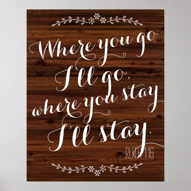 Where you go I'll go where you stay I'll stay wedd Poster (Front)
