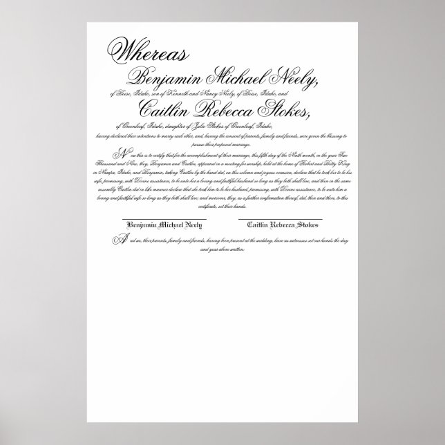 Whereas, Benjamin Michael Neely, of Boise, Ida... Poster (Front)