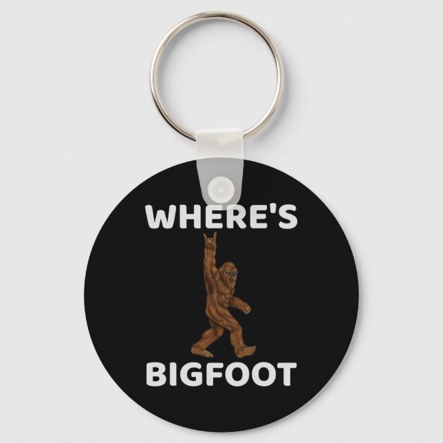 Wheres Bigfoot For Men - Fun Sasquatch Men  Key Ring (Front)