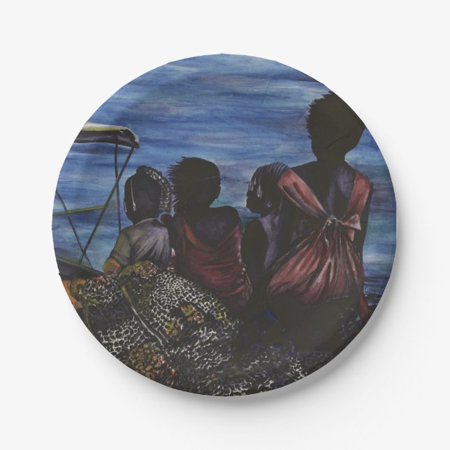 Where's Daddy? Harbour Island Paper Plate (Front)