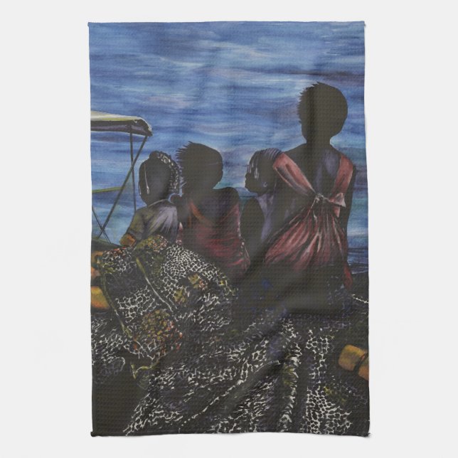 Where's Daddy? Harbour Island Tea Towel (Vertical)