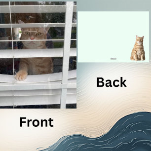 Where's Mom, Starring Taz the Cat- 5 x 7 Flat Card