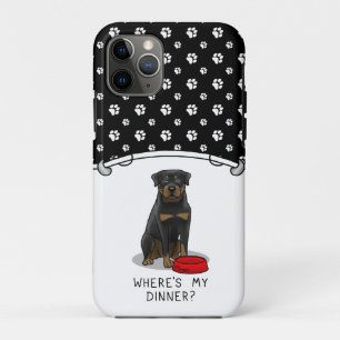 Where's My Dinner? Rottweiler with Red Dog Dish Case-Mate iPhone Case