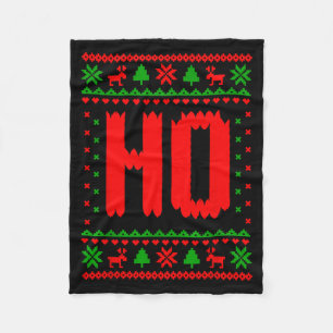 Where's My Ho At_ Ho Merry Christmas Holiday Coupl Fleece Blanket