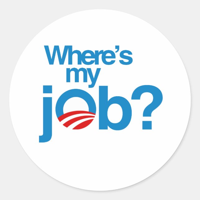 Where's my job classic round sticker (Front)