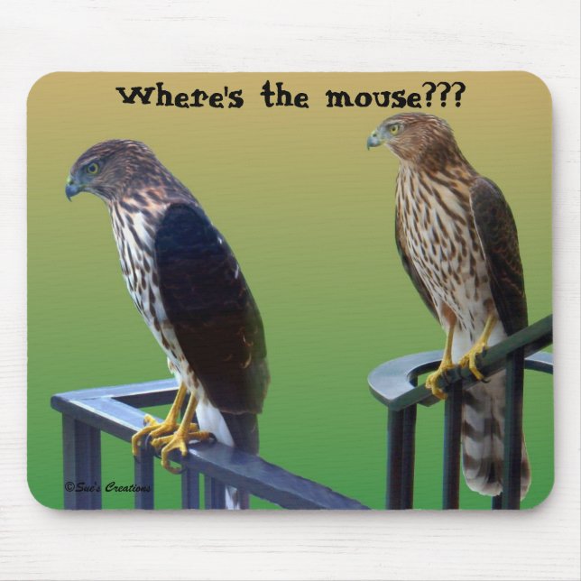 "Where's the mouse???" Hawks Mouse Pad (Front)