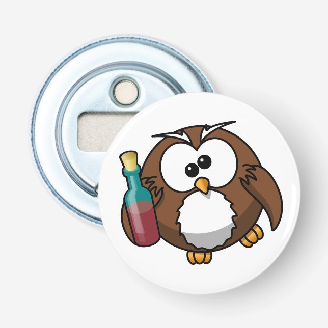 "WHERE'S THE PARTY?" DRUNK OWL BOTTLE OPENER (Front)