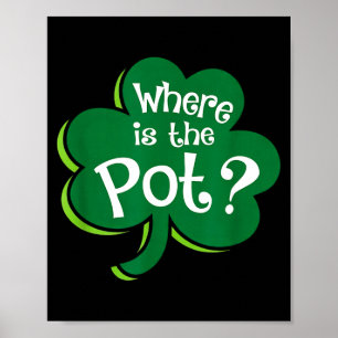 Where's the pot irish of coins shamrock st poster