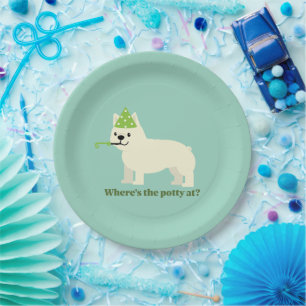 Where's the potty at? paper plate