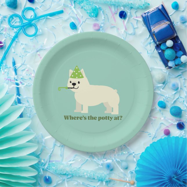 Where's the potty at? paper plate (Party)